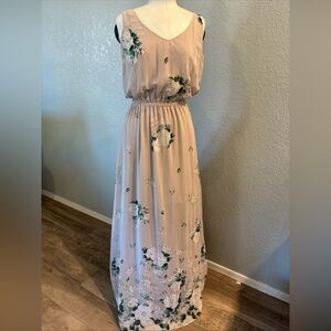 Show Me Your MuMu Blush Floral V-Neck Maxi Dress